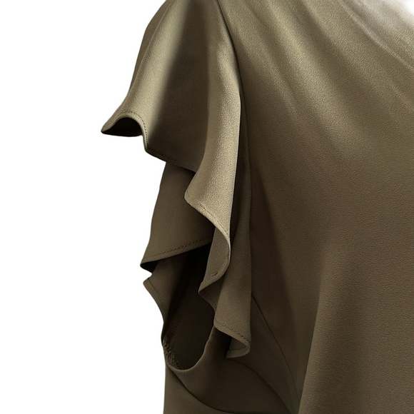 White House Black Market Olive Green Women's Top Size XL - Picture 5 of 8